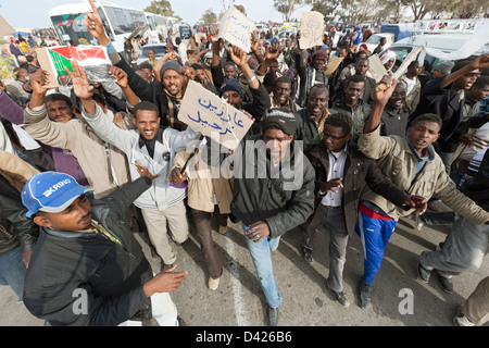 Ben Gardane, Tunisia, applicato per i rifugiati sudanesi nel campo di Shousha Foto Stock