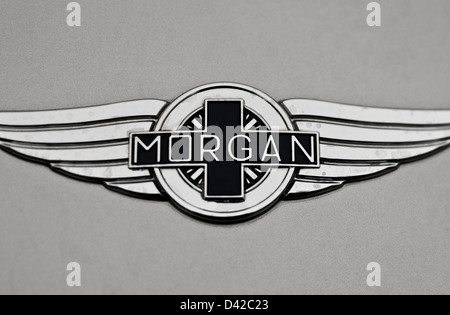 Logo insegne sul d'argento metallizzato Morgan AeroMax auto sportiva Foto Stock