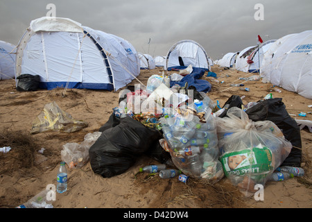 Ben Gardane, Tunisia, Shousha camp in un campo di rifugiati Foto Stock