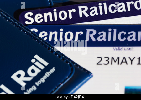 Senior Citizen railcards per British Rail clienti.UK Foto Stock