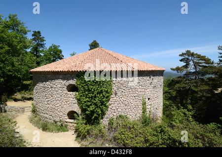 Circolare casa di ghiaccio o Round ghiacciaia La Glacière de Pivaut Massiccio de Sainte-Baume Mazaugues Var Provence Francia Foto Stock