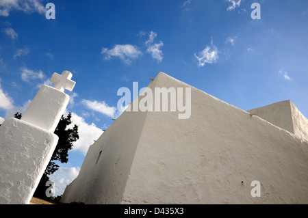 Puig de Missa chiesa. Santa Eulalia del Río, Ibiza, Isole Baleari, Spagna Foto Stock