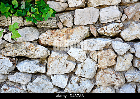 Asciugare la parete in pietra. Ibiza, Isole Baleari, Spagna Foto Stock