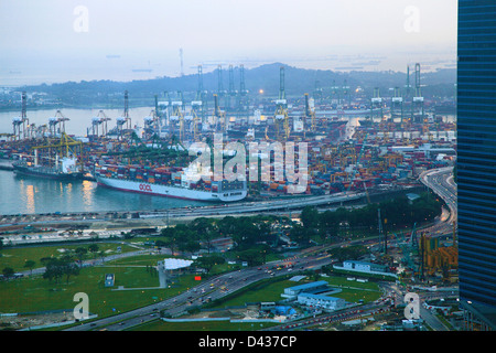 Singapore Tanjong Pagar, terminale per container Foto Stock