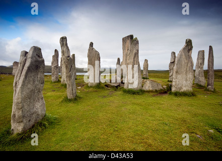 Il Callanish pietre permanente dell'isola di Lewis nelle Ebridi Esterne Foto Stock