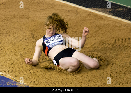 Danielle MCGIFFORD, Donne Salto in lungo, 2013 British atletica prove europea (EIS) Sheffield, Regno Unito Foto Stock