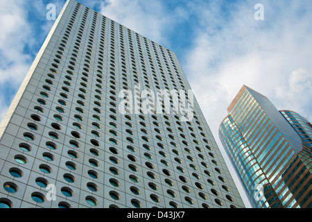 Grattacieli Jardine House e Exchange Square nel quartiere centrale degli affari sull isola di Hong Kong, Hong Kong Foto Stock