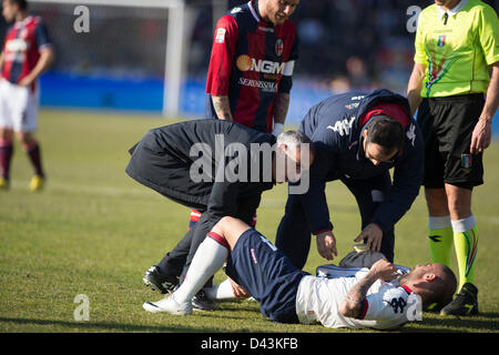 Francesco Pisano (Cagliari), 3 marzo 2013 - Calcio : Italiano 'Serie A' match tra Bologna 3-0 Cagliari a Stadio Renato Dall'Ara di Bologna, Italia. (Foto di Maurizio Borsari/AFLO) Foto Stock