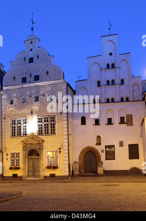 I 3 Fratelli Case (Tris Brali), Riga, Lettonia, Europa Foto Stock