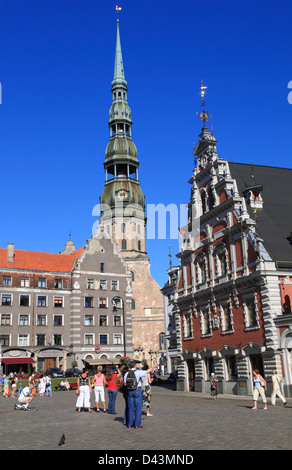 Piazza del Municipio in Riga, Lettonia Foto Stock