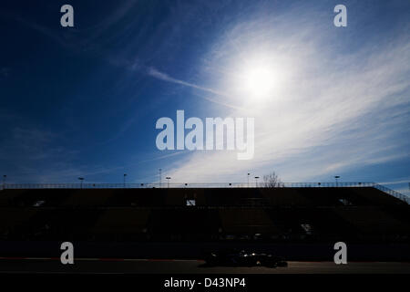 Nico Hulkenberg (Sauber) rigidi, durante la Formula Uno dei test invernali sul Circuito de Catalunya il 3 marzo 2013 a Barcellona, Spagna. (Foto di S.Lau) Foto Stock