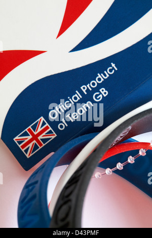 Prodotto ufficiale del Team GB etichetta sul London 2012 Giochi Olimpici Team GB Jelly braccialetti Foto Stock