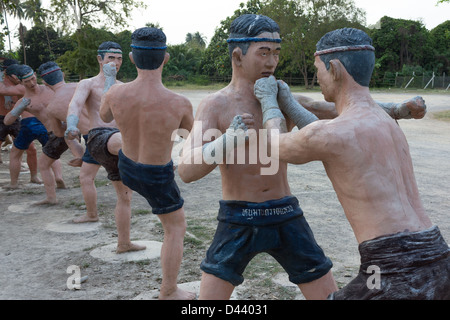 Thai boxing scultura con titolo Foto Stock