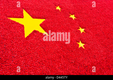 Bandiera della Cina sullo sfondo Foto Stock