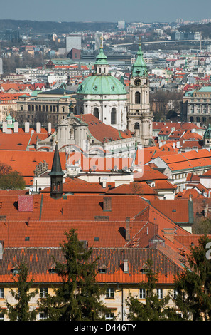 Vista di Praga da Petrin Hill Foto Stock