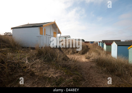 Spiaggia di capanne, Hunstanton, Norfolk, Inghilterra Foto Stock