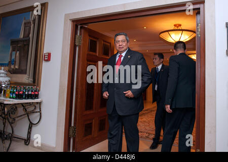 Berlino, Germania. 4 Marzo, 2013. Il Ministro degli esteri tedesco Guido Westerwelle incontra oggi il presidente indonesiano Susilo Bambang Yudhoyono presso l'Hotel Adlon per colloqui politici. Il focus della riunione sono un ulteriore sviluppo delle relazioni bilaterali e le ultime questioni regionali e internazionali. Credits: Credito: Gonçalo Silva / Alamy Live News. Foto Stock