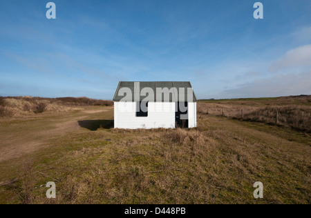 Beach Hut a Hunstanton, Norfolk, Inghilterra Foto Stock