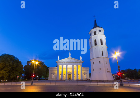 Piazza della cattedrale di Vilnius, Lituania Foto Stock