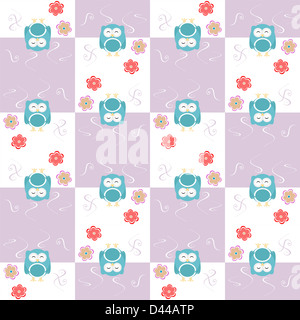 Civette seamless pattern con fiori Foto Stock