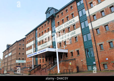 Gloucester City Council edificio in Gloucester Docks, Gloucestershire, Inghilterra, Gran Bretagna, Regno Unito, Gran Bretagna, Europa Foto Stock