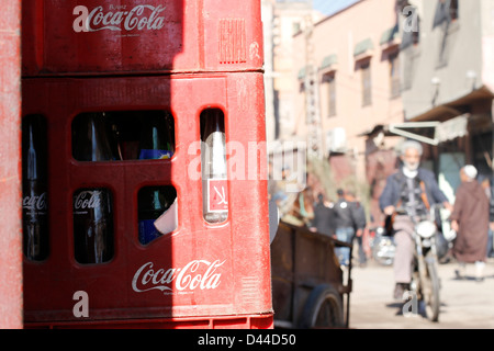 Coca Cola di casse in Marrakech Foto Stock