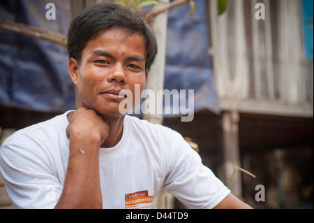 Cambogia giovani leader nel piccolo villaggio Foto Stock