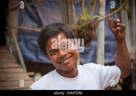 Cambogia giovani leader nel piccolo villaggio Foto Stock