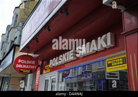 Polskie Smaki shop in St James Street in Kemp Town Brighton Regno Unito Foto Stock