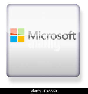 Logo Microsoft come l'icona di un'app. Percorso di clipping incluso. Foto Stock