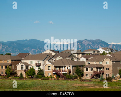 Suburban suddivisione nella città di Erie, Colorado. Foto Stock