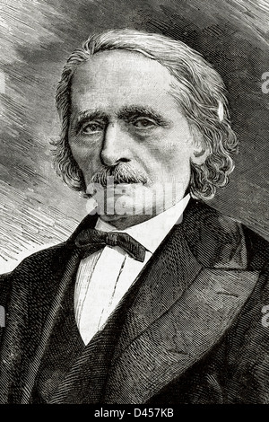 Cesare Cantù (1804-1895). Storico Italiano e scrittore. Incisione in spagnolo e illustrazione americana, 1879. Foto Stock