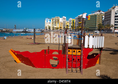 Parco giochi Childrends Playa de las canteras beach Santa Catalina quartiere Las Palmas de Gran Canaria Island Spagna Foto Stock