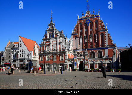 Casa delle Teste Nere presso la piazza del Municipio in Riga, Lettonia Foto Stock