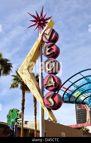 Al Neon di Las Vegas segno a Fremont Street East District, Las Vegas, Nevada, STATI UNITI D'AMERICA Foto Stock