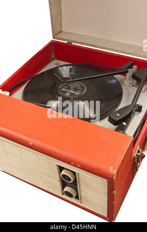 Il vecchio record di vinile Player con un record di 78 su di esso Foto Stock