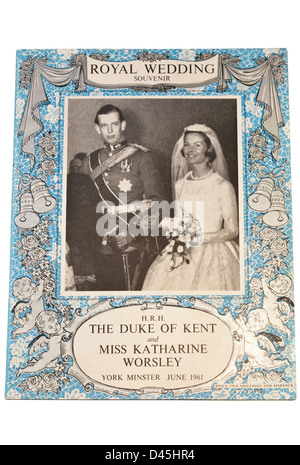 Royal Wedding Souvenir S.A.R. il Duca di Kent e Miss Katharine Worsley Foto Stock