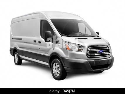 2014 Ford Transit EcoBoost van isolato su sfondo bianco con tracciato di ritaglio Foto Stock