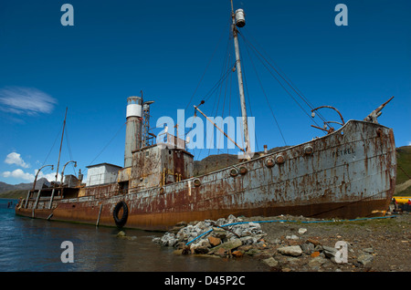 Il deserta e abbandonata la stazione baleniera a Grytviken nel sud Atlantico. Foto Stock