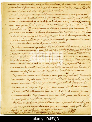 Ultima pagina della volontà di Luigi XVI, realizzata nel tempio il carcere pur essendo tenuto prigioniero lì, 29 dicembre 1792. Foto Stock