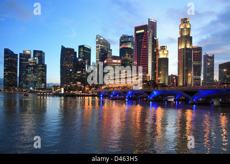 Singapore, il quartiere centrale degli affari, skyline, Foto Stock