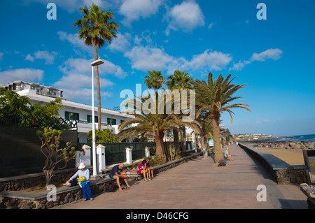 Paseo Costa Canaria lungomare di Playa del Ingles resort Gran Canaria Island nelle Isole Canarie Spagna Europa Foto Stock