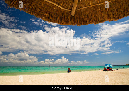 La spiaggia di Mahekal Resort in Playa del Carmen Foto Stock