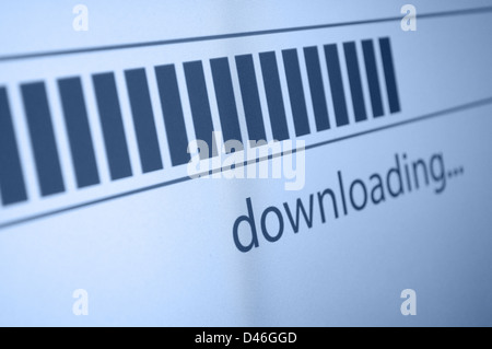 Vista dettagliata del processo di download Bar su schermo LCD Foto Stock