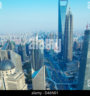 Il bella vista notturna di Shanghai,in Cina Foto Stock