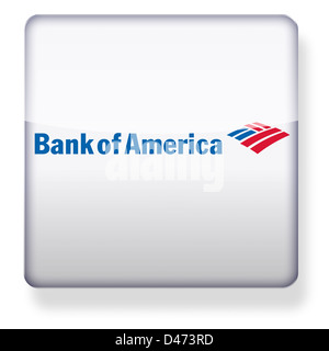 Bank of America logo come l'icona di un'app. Percorso di clipping incluso. Foto Stock