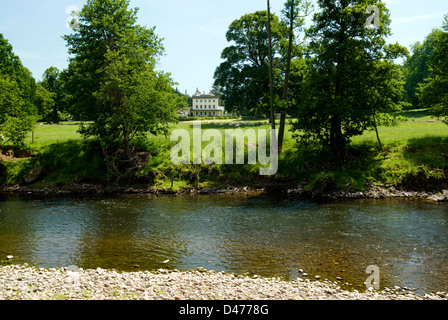 Il fiume Usk dalla usk Valley a piedi bryn vicino a abergavenny monmouthshire South wales uk Foto Stock