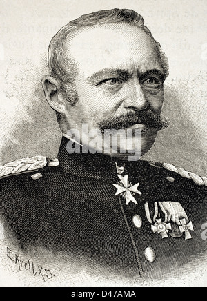 Julius von Bose (1809-1894). Generale prussiano. Incisione nella storia universale, 1885. Foto Stock