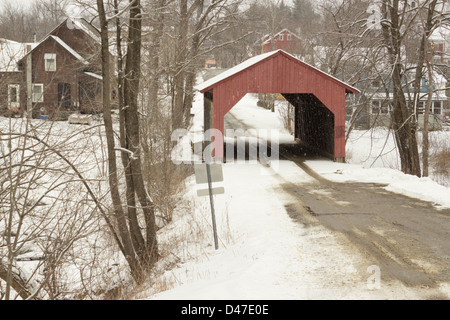 Ponte coperto, Jeffersonville, Vermont, USA Foto Stock