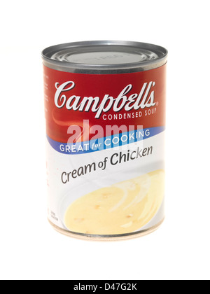 Campbell's Crema di zuppa di pollo Foto Stock